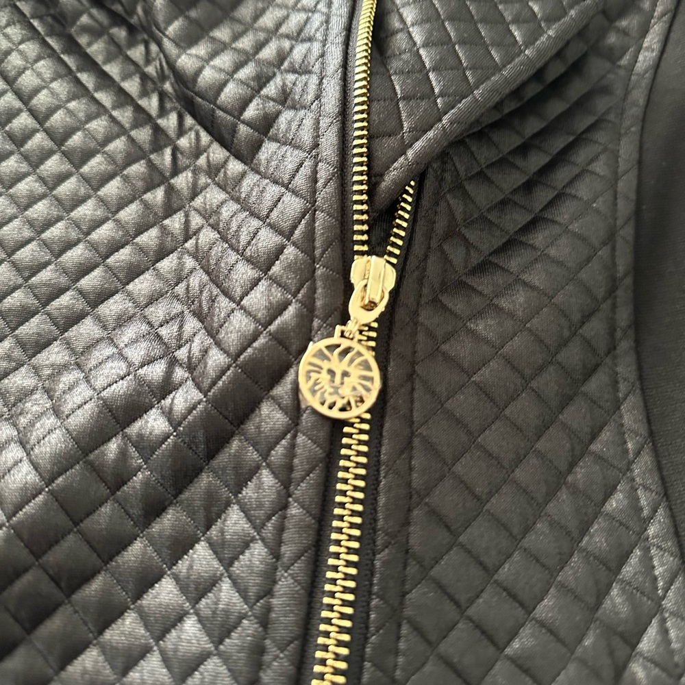 Anne Klein moto Black Quilted Jacket size XS - Picture 7 of 9